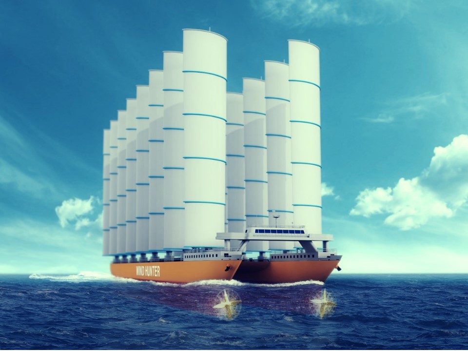 wind-powered hydrogen maker ship 